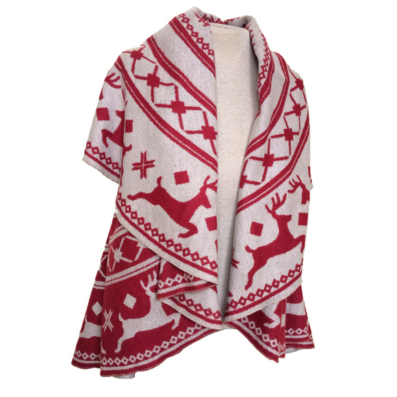 Charlie Page Jackets & Blazers - NWT Charlie Paige Holiday Reindeer Circle Cape OS